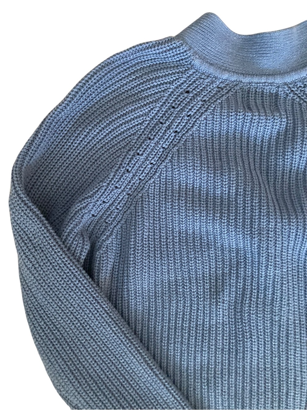 Gap Blue 100% Cotton Chunky Knit Cardigan Sweater Small Button Front - Picture 8 of 9